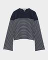 the knit stripe boxy long-sleeve tee