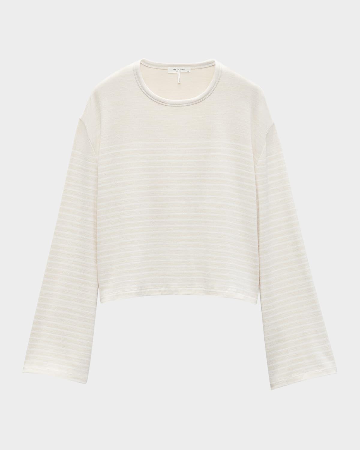 the knit stripe boxy long-sleeve tee