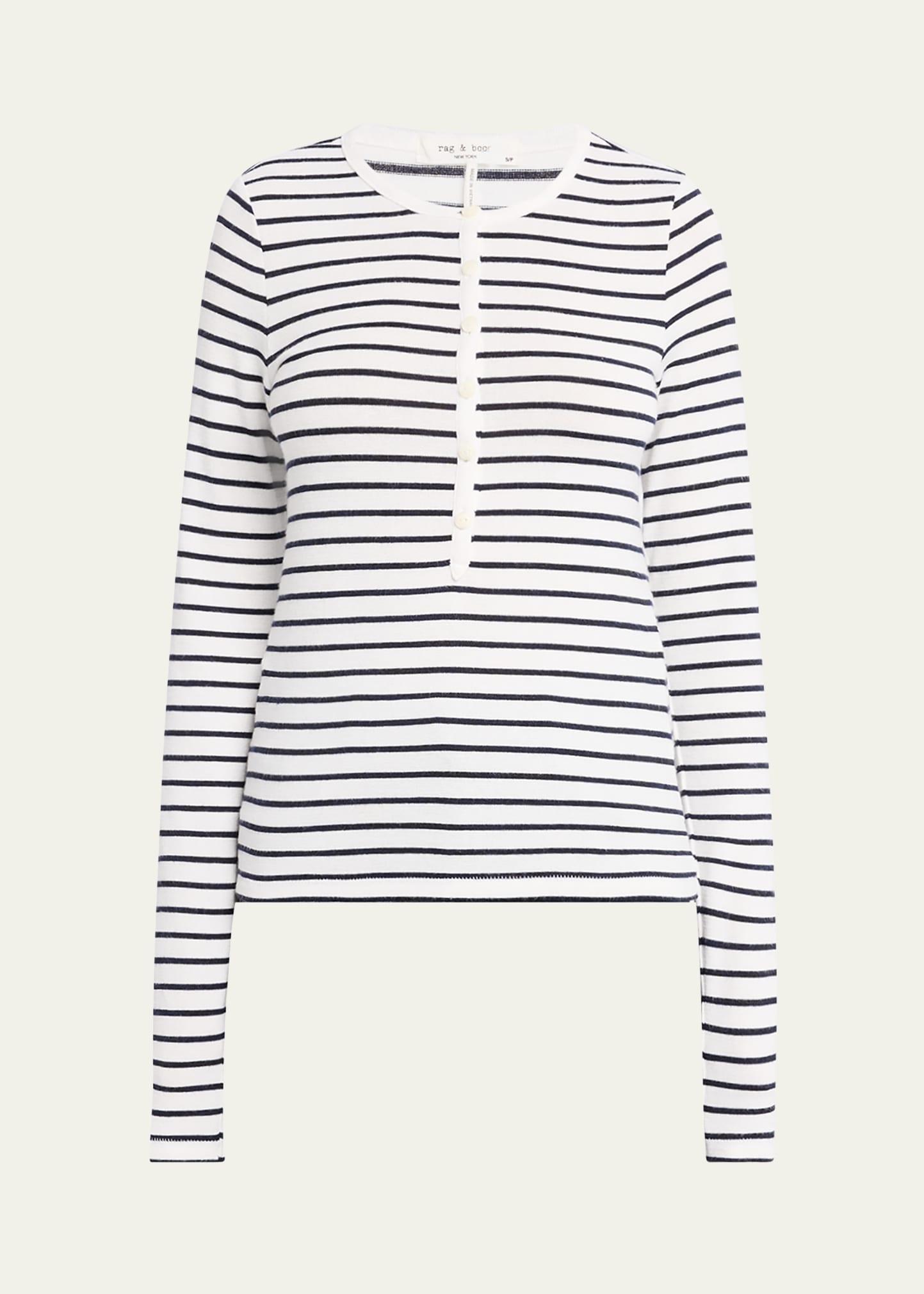 the knit stripe henley top