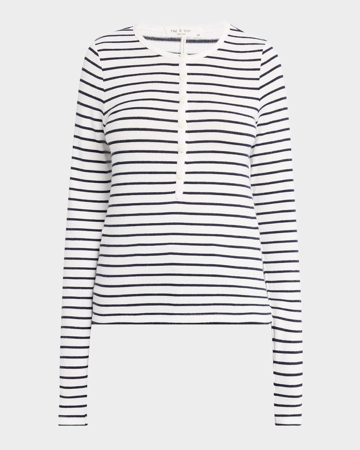 the knit stripe henley top