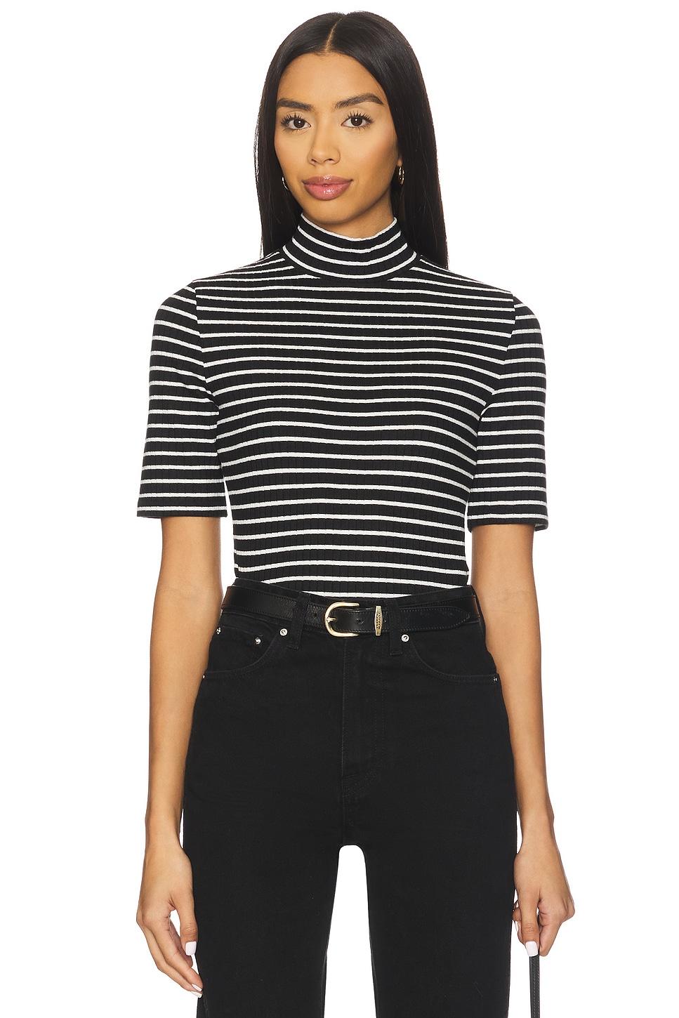 the knit stripe rib turtleneck tee