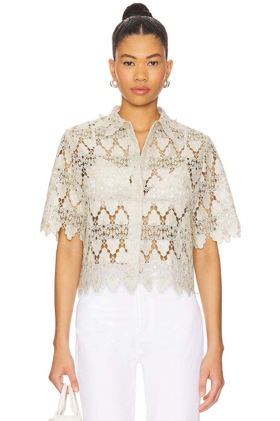 the lace button up shirt