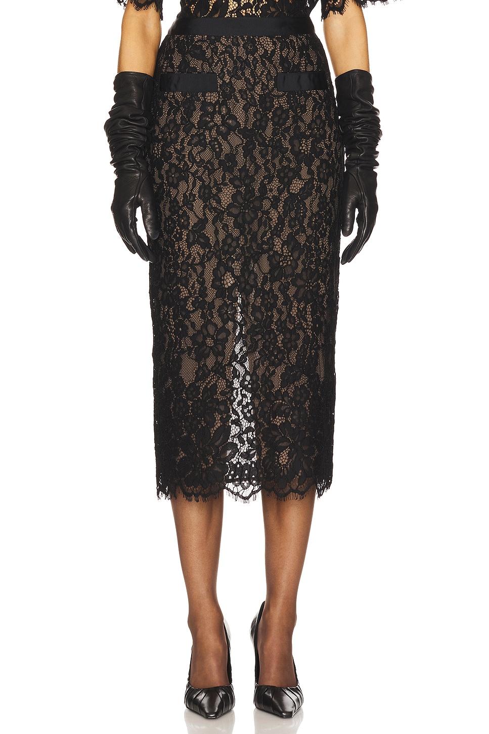 the lace midi skirt