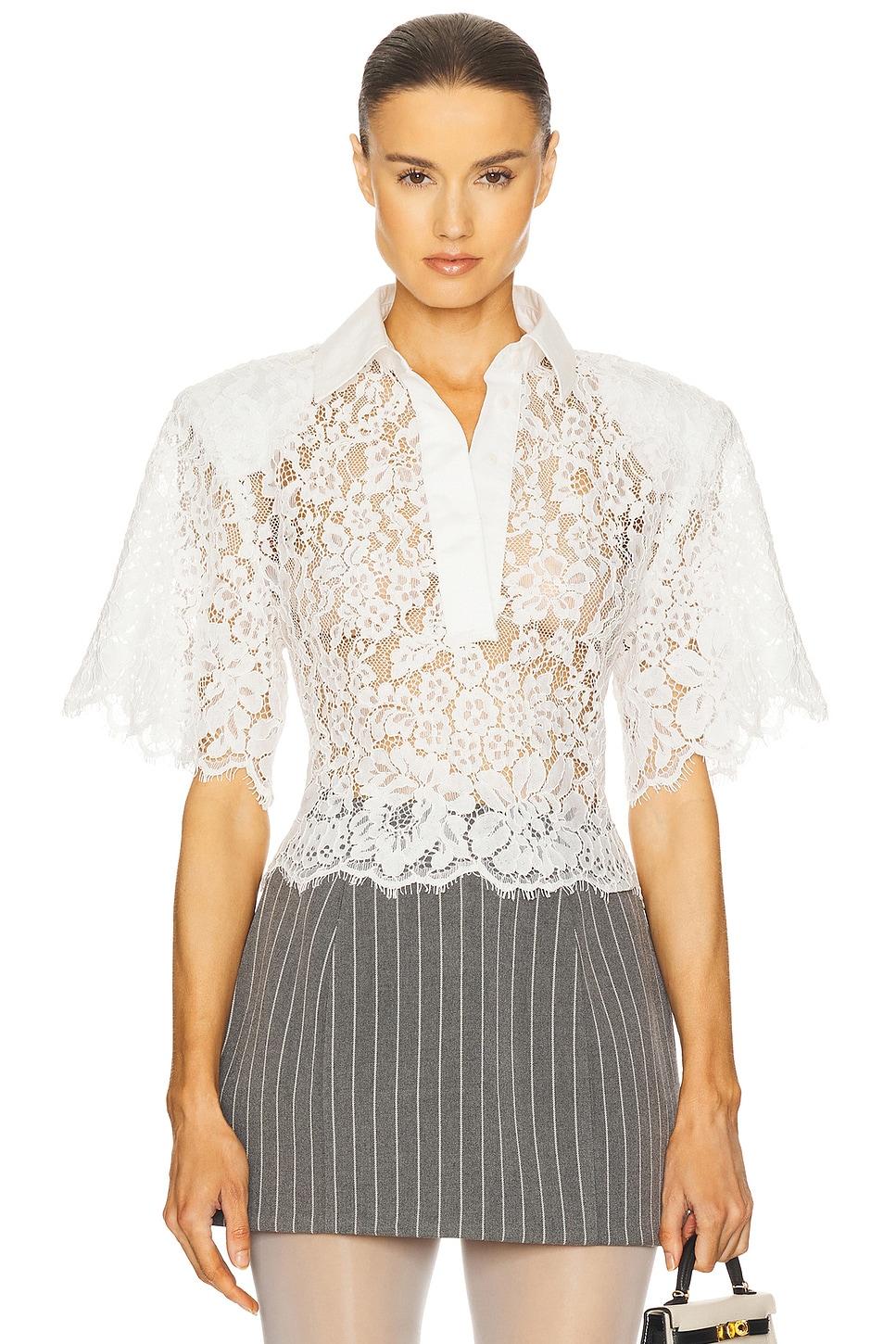 the lace shirt with shoulder pad