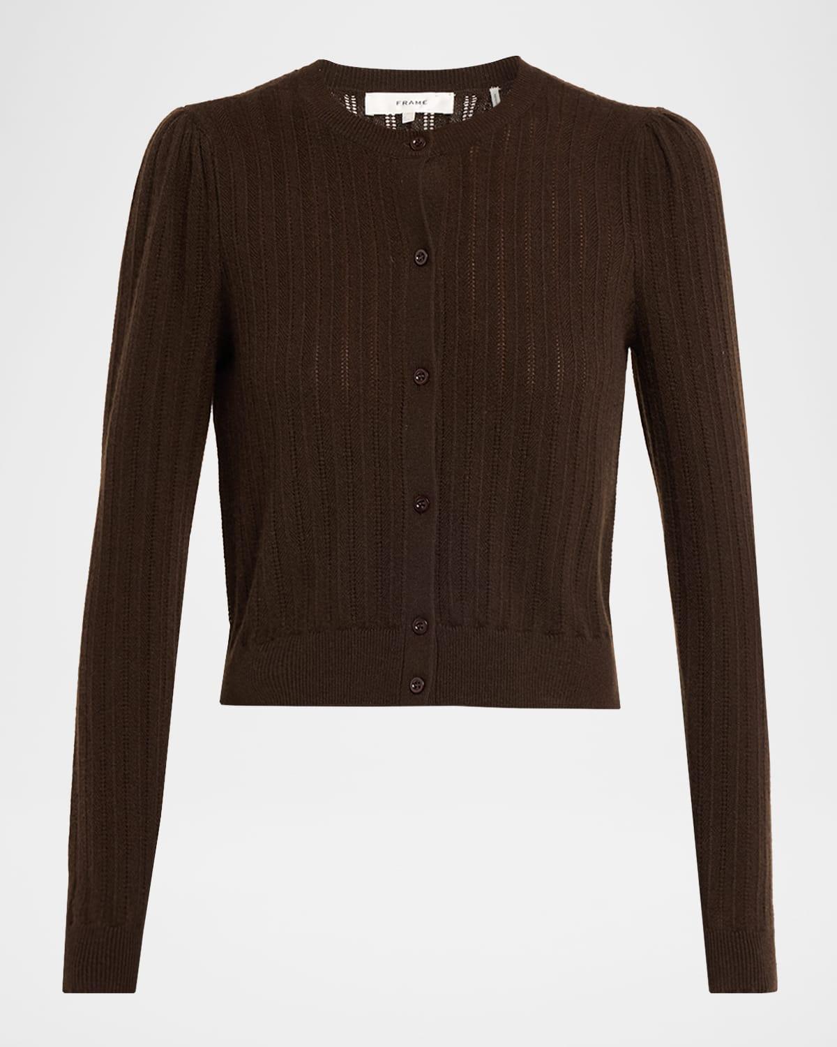 the ladder pointelle cashmere cardigan
