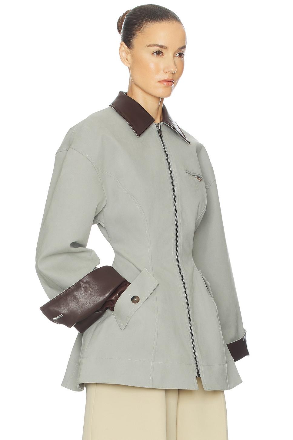 the lady hunting jacket with faux leather collar
