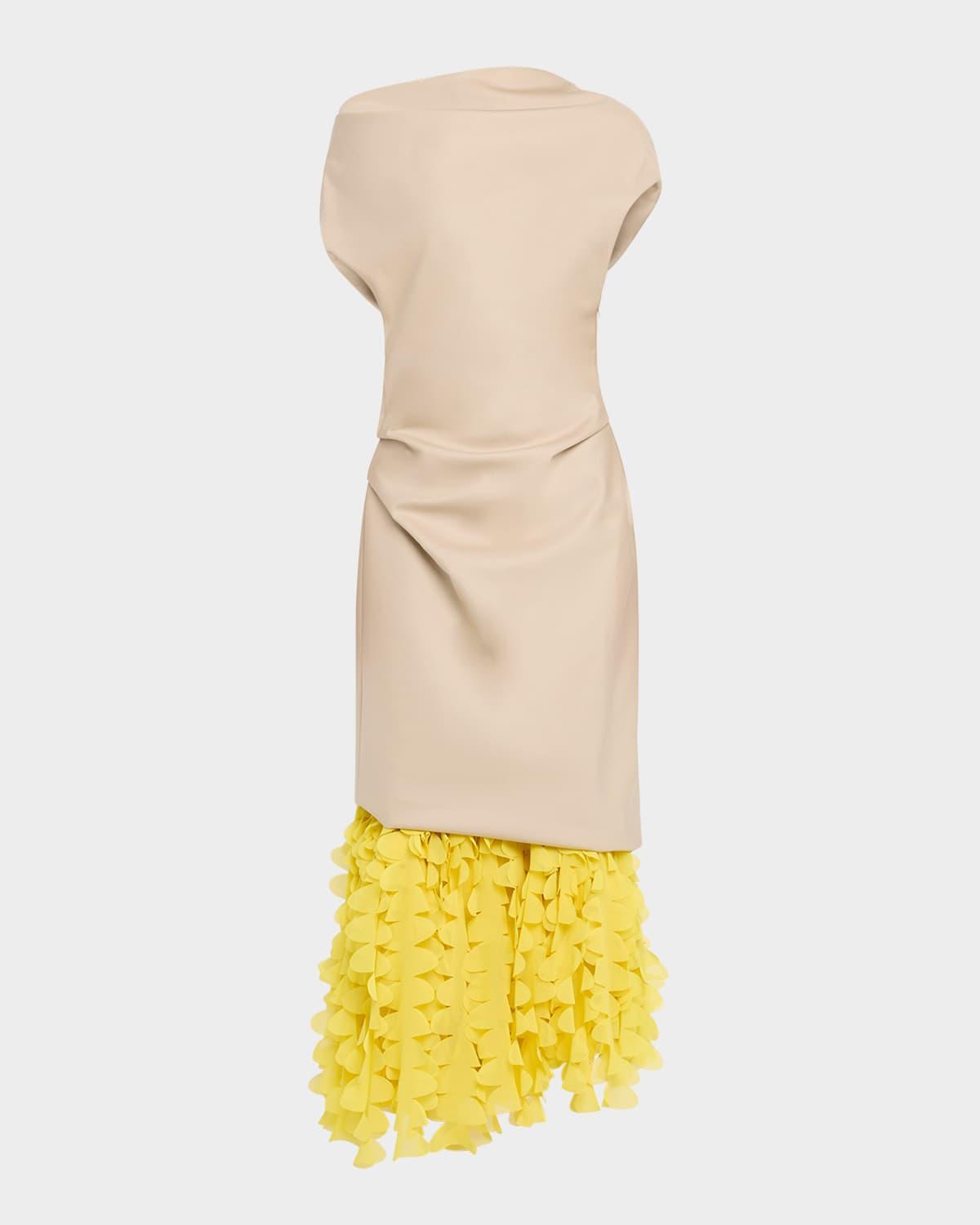 the lainey draped dress with detachable hem
