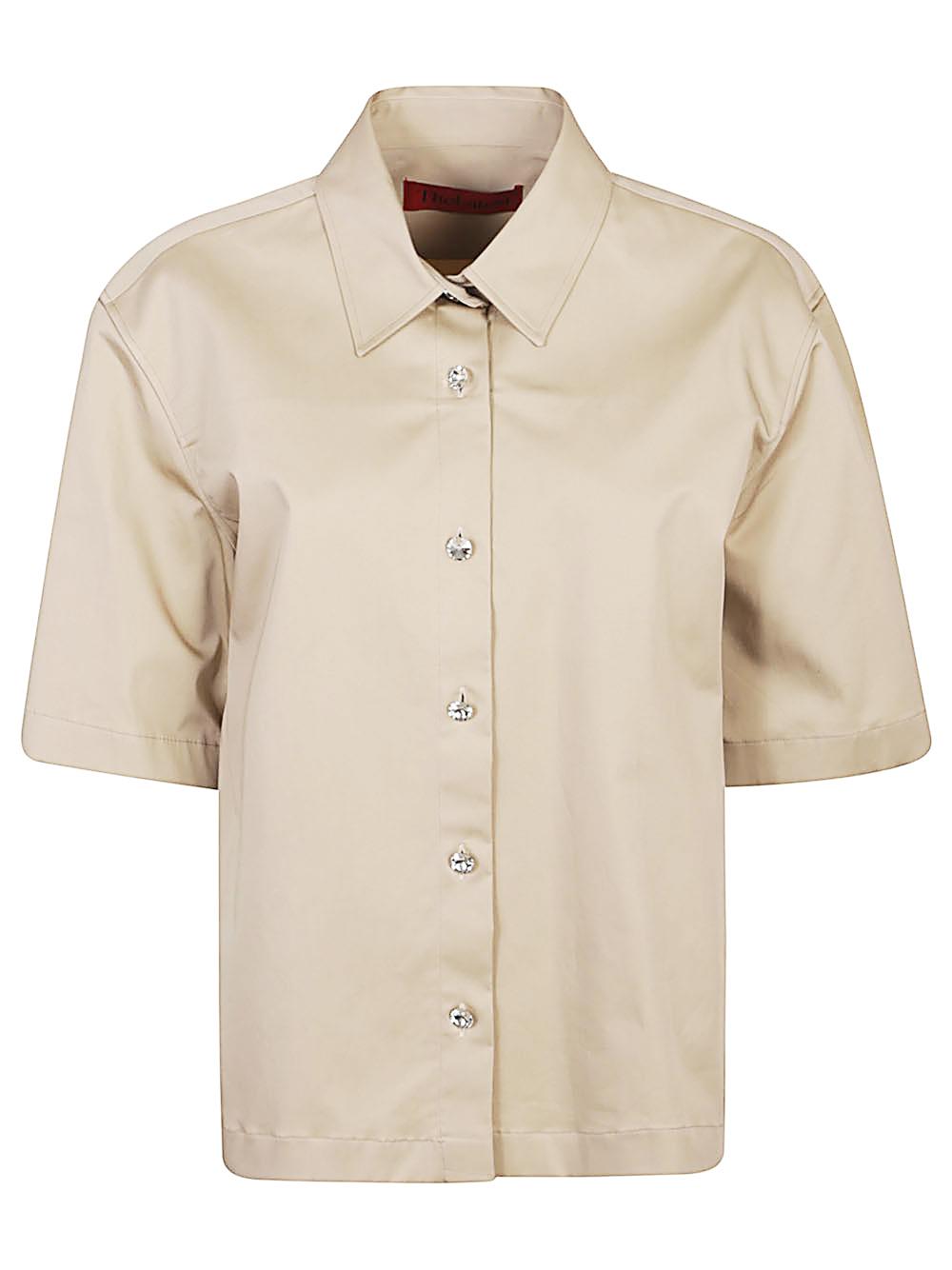 the latest shirts beige cotton elastane - women