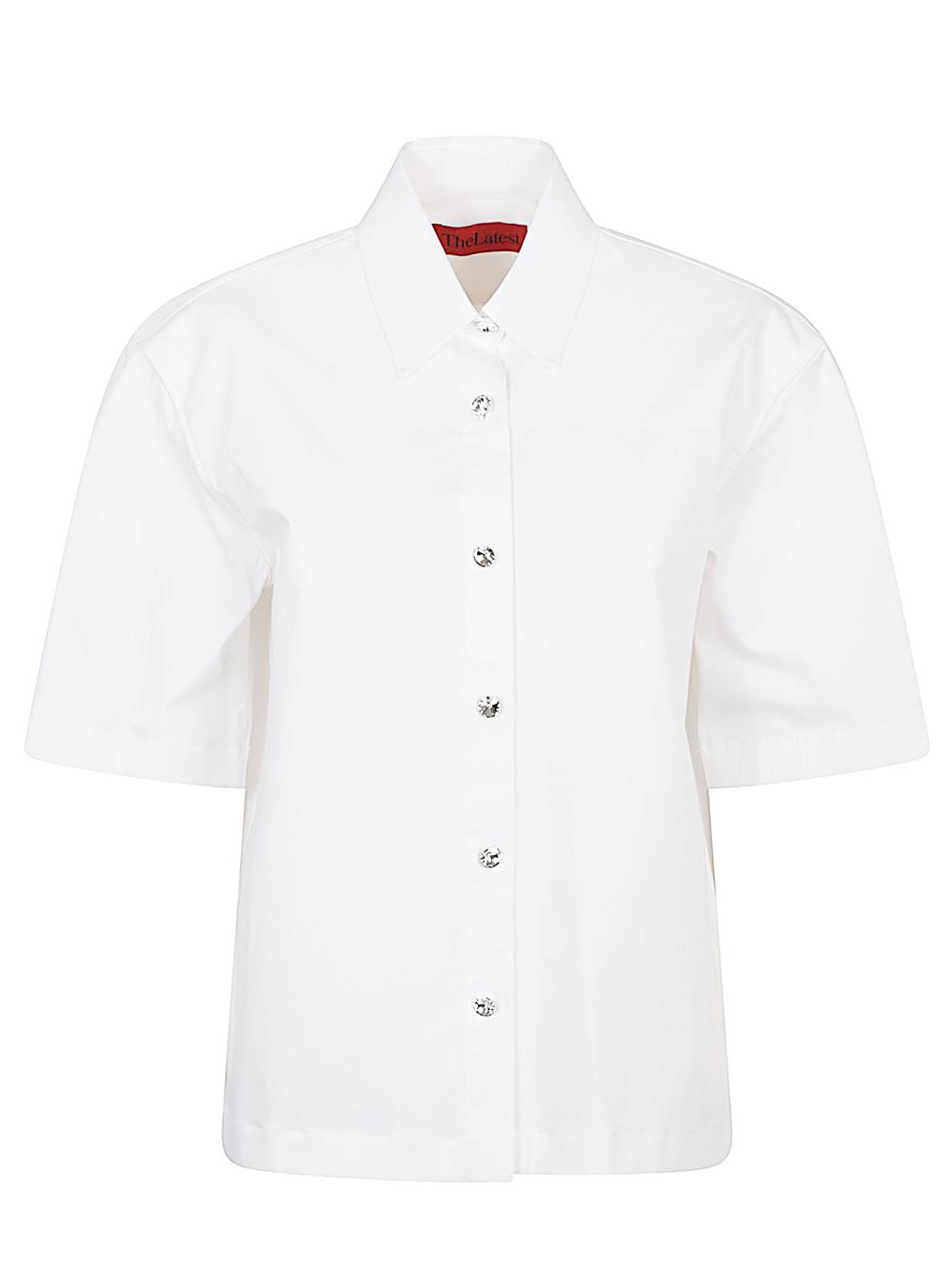 the latest shirts white cotton elastane - women