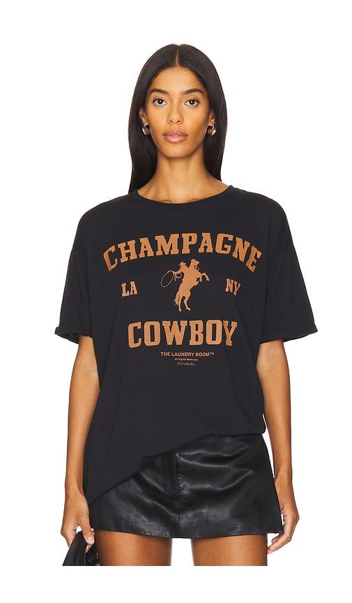 the laundry room champagne cowboy oversized tee in black.