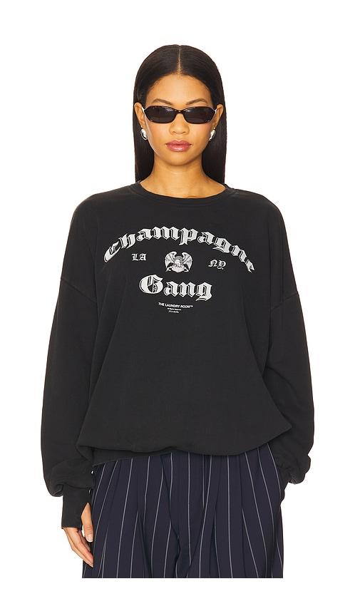 the laundry room la champagne gang ny sweatshirt in black.