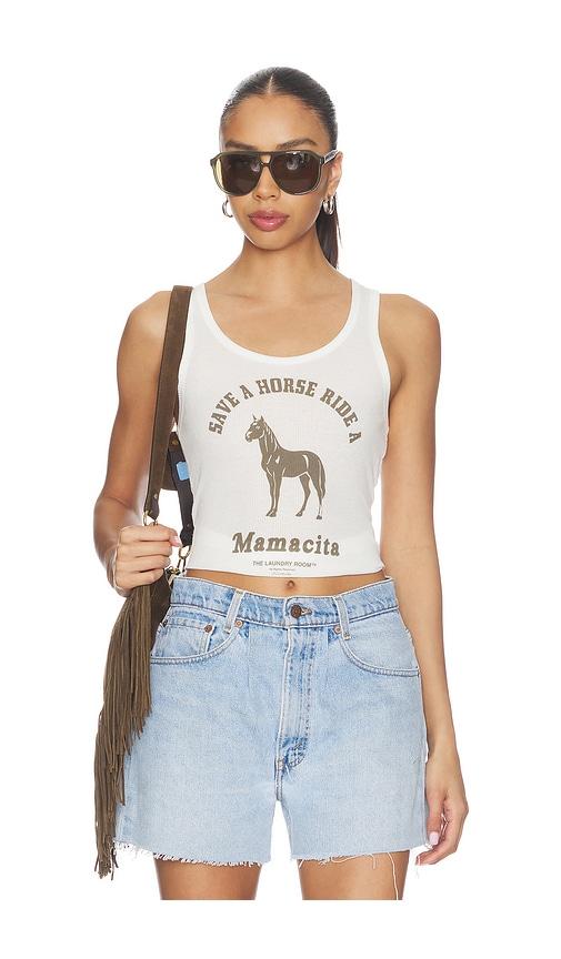 the laundry room ride a mamacita rib tank top in white.