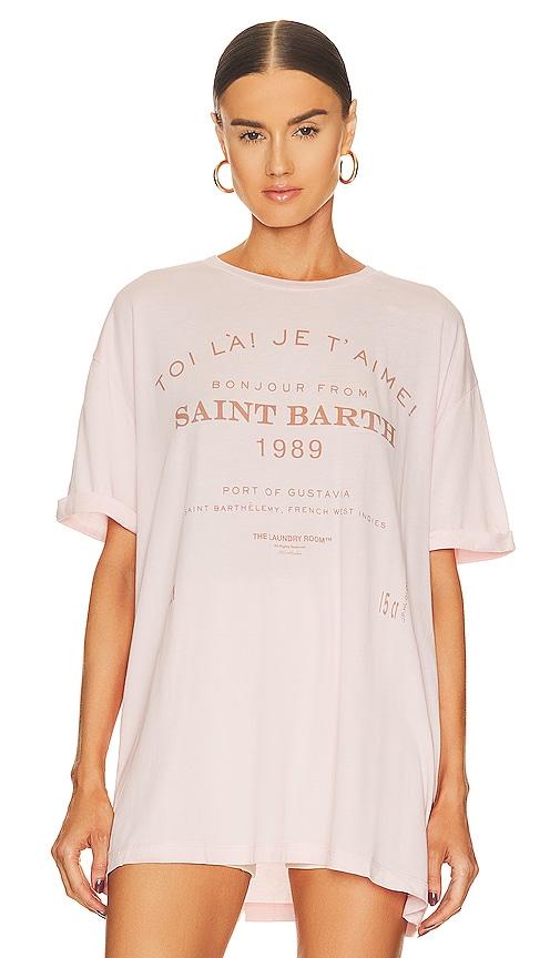 the laundry room saint barth 89 oversize tee in pink.