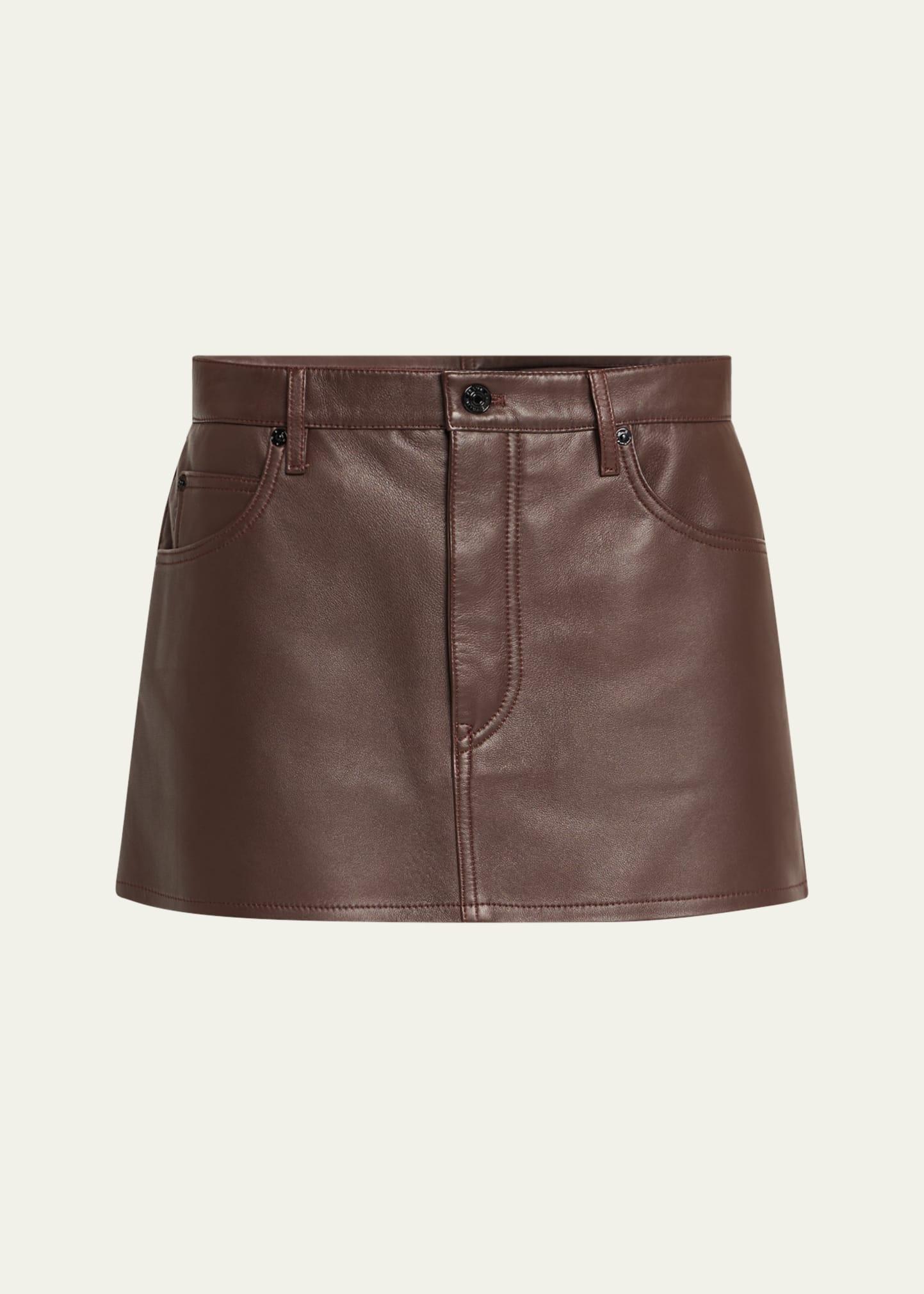 the leather mini skirt