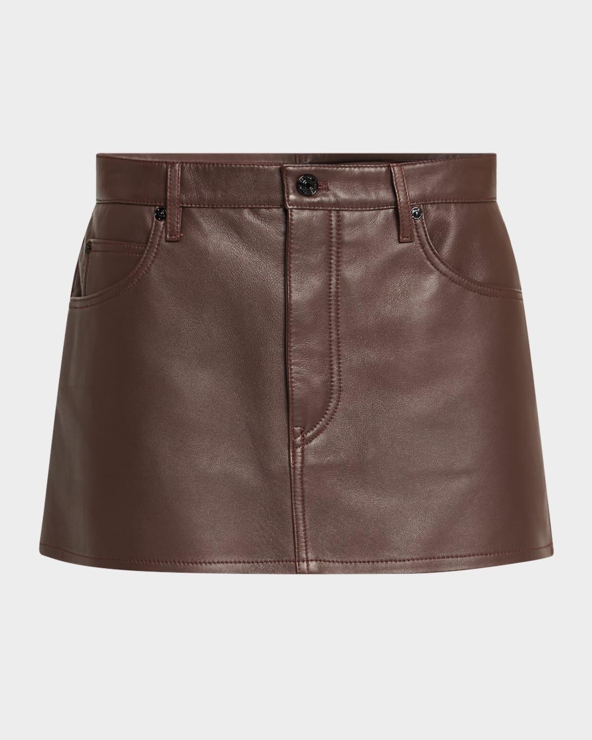the leather mini skirt