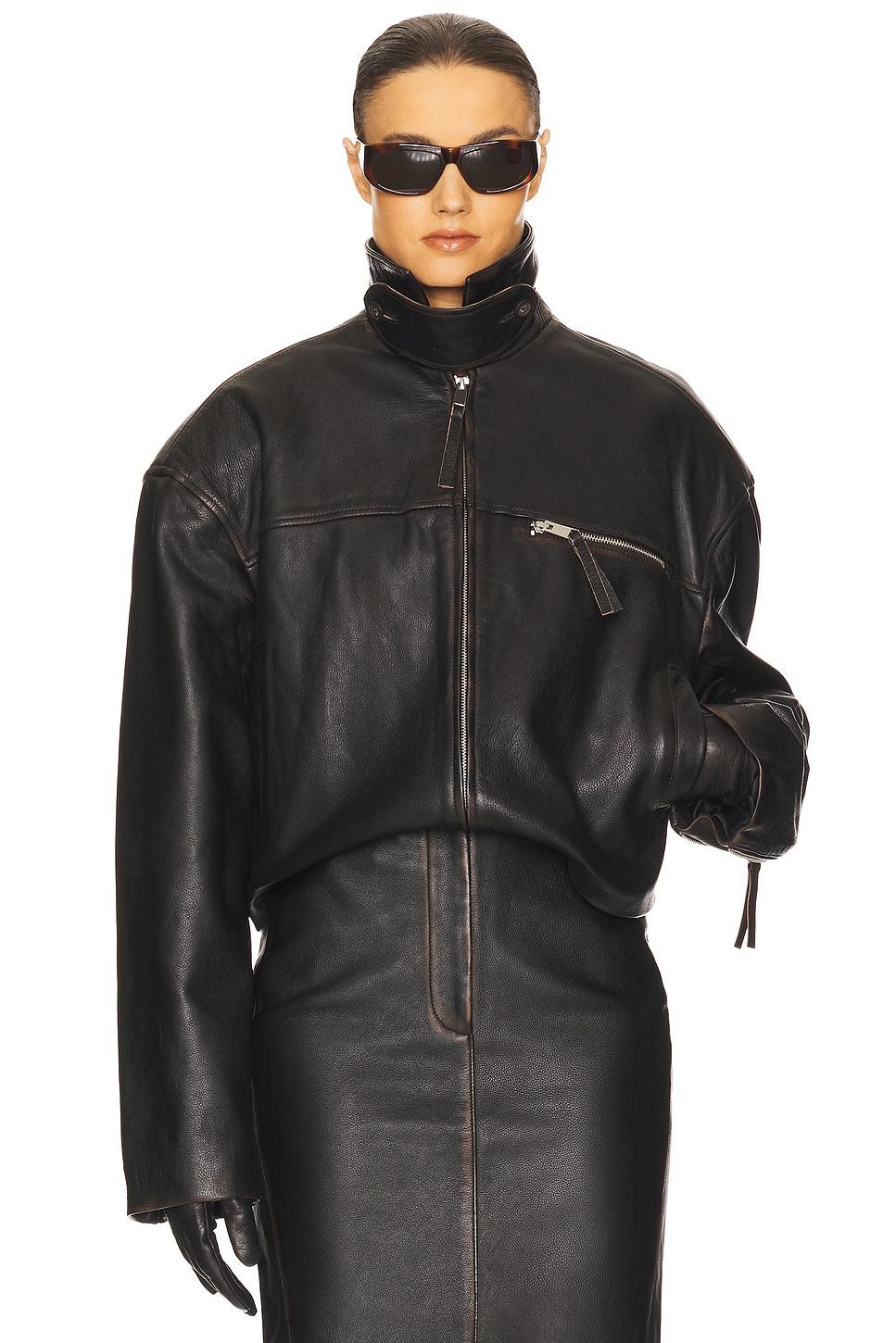the leather oversized moto jacket