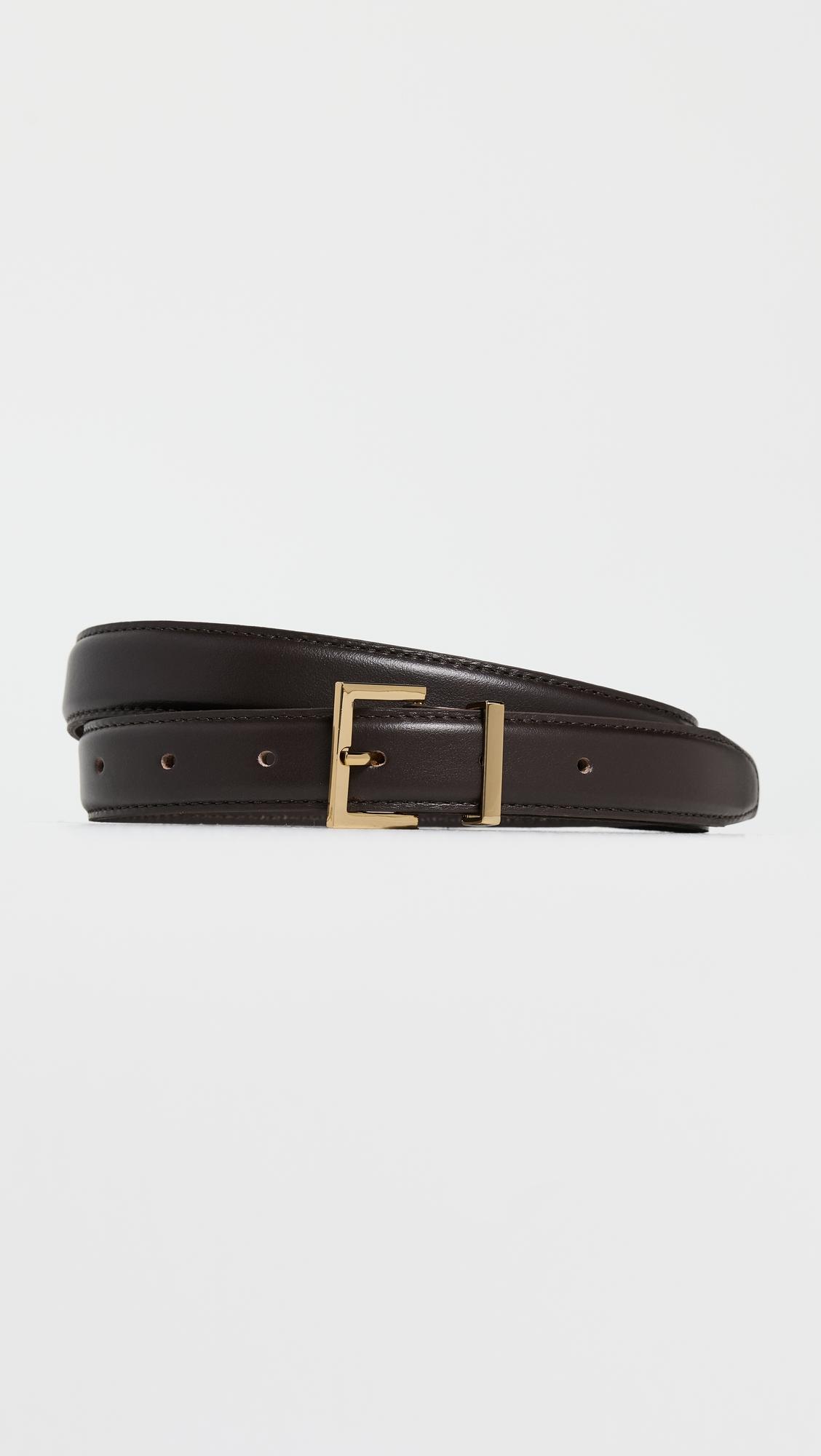the leather square buckle belt