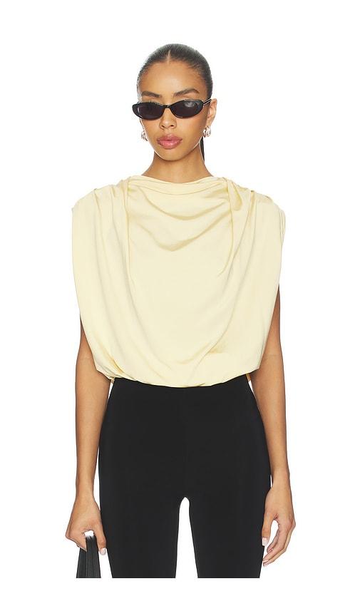 the line by k bobi draped shell top in lemon.