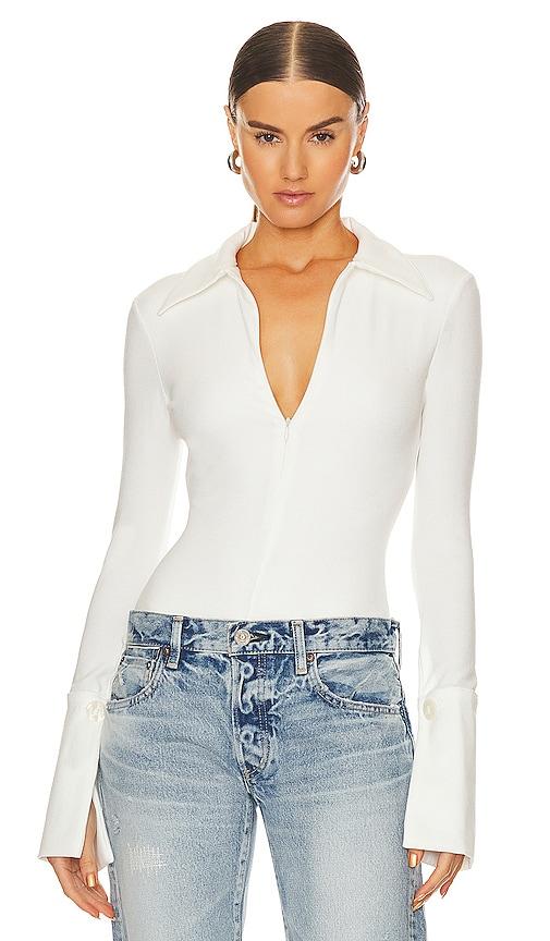 the line by k kili bodysuit in white.