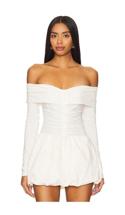 the line by k lunar bodysuit in cream.