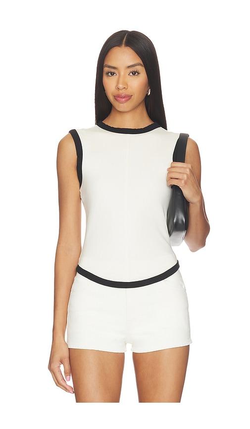 the line by k martine tank top in cream,black.