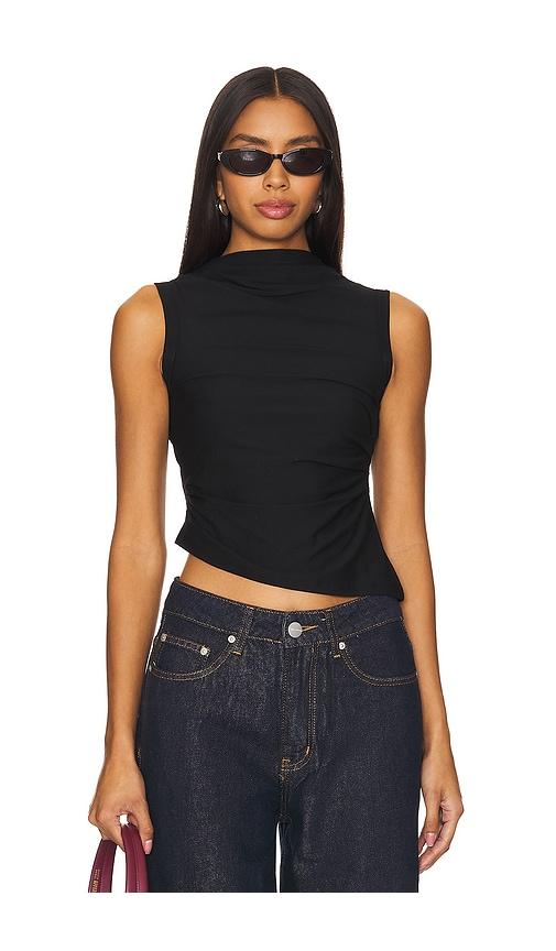 the line by k selma tank top in black.