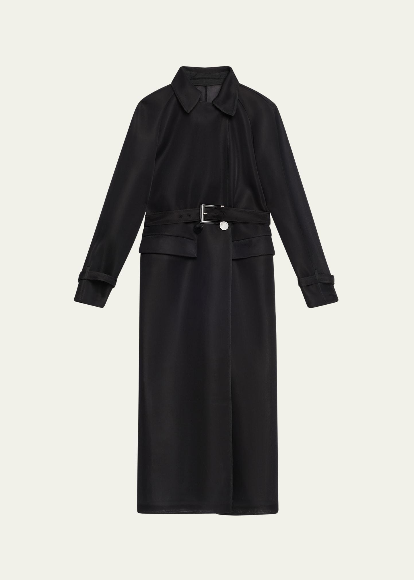 the lineisy belted semi-sheer trench coat