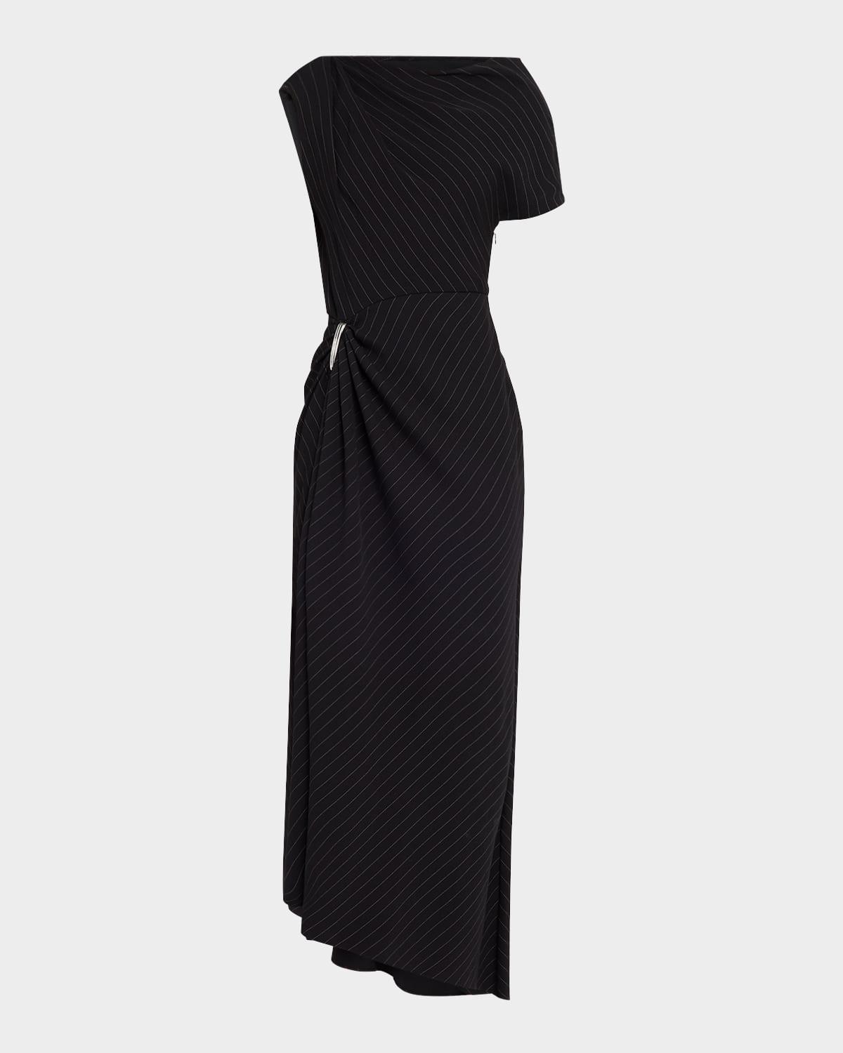 the lowery asymmetric draped dress
