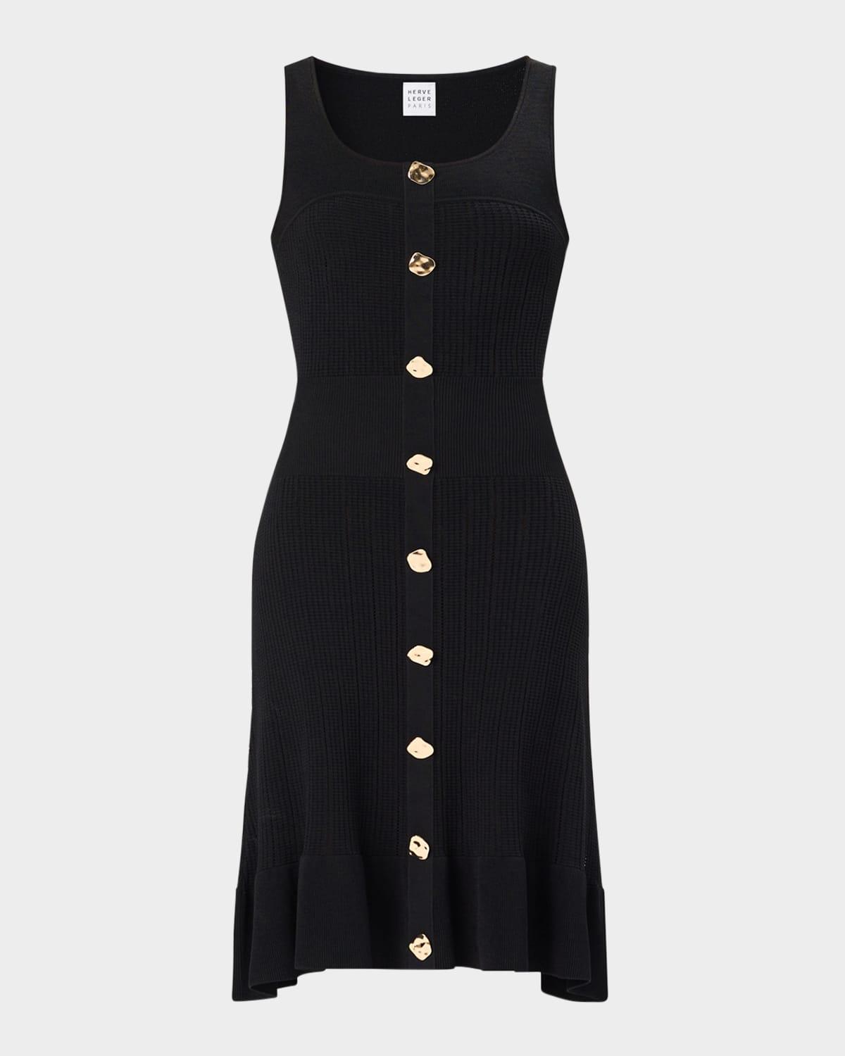 the maggie pointelle button-embellished dress