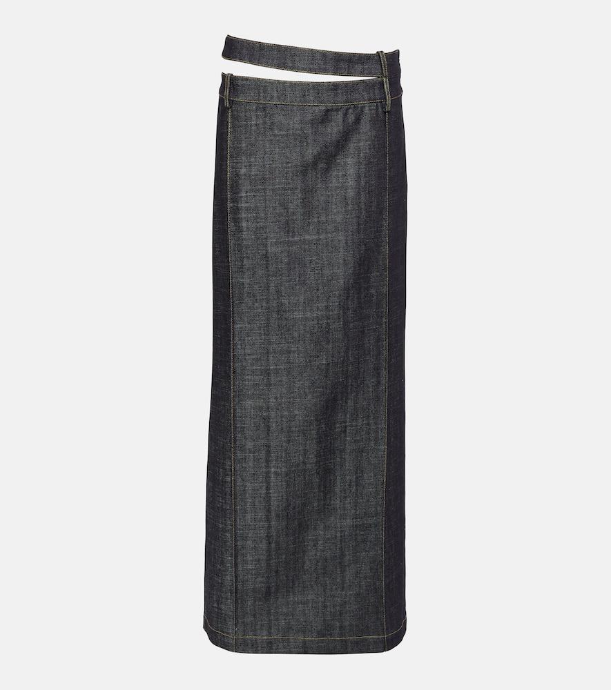 the mannei ararat denim maxi skirt