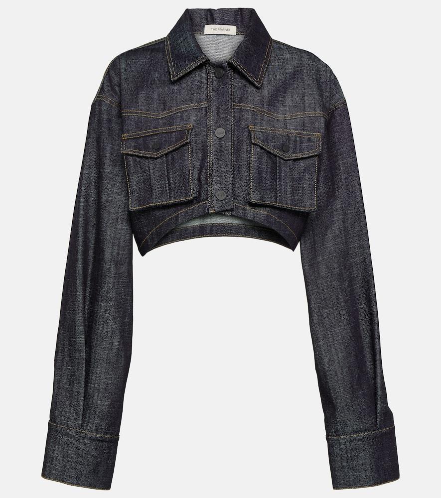 the mannei gudari cropped denim blazer