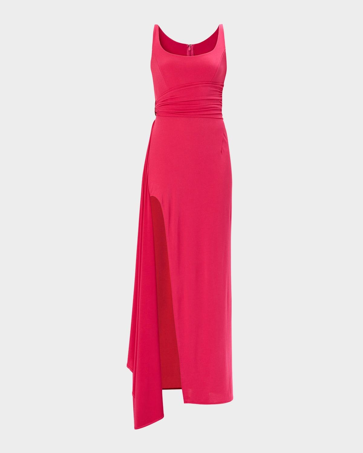 the mila draped side-slit gown