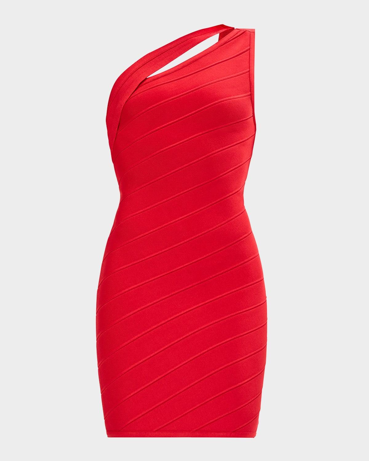 the molly cutout one-shoulder mini dress