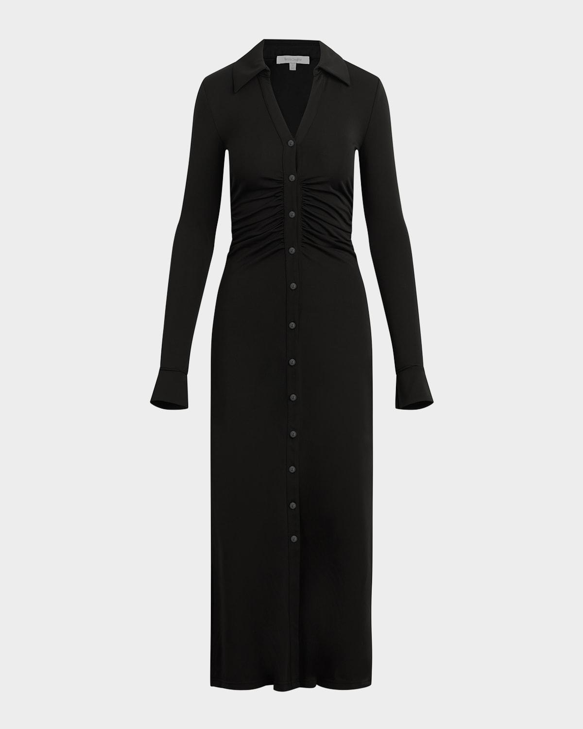 the naomi button-front midi dress