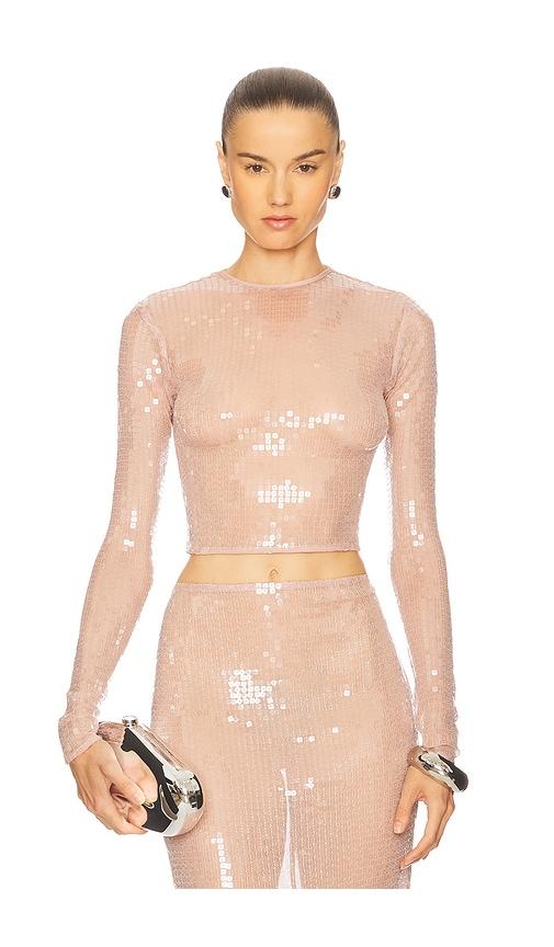 the new arrivals by ilkyaz ozel catroux top in rose.