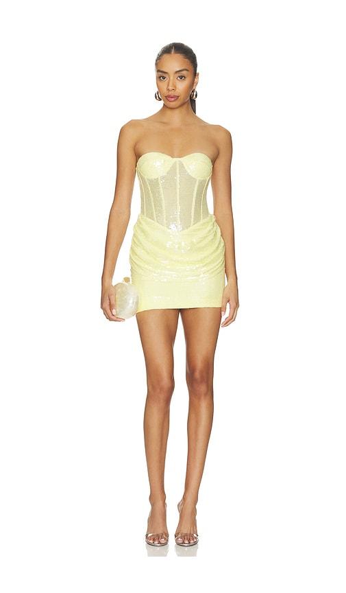 the new arrivals by ilkyaz ozel pamela dress in yellow.