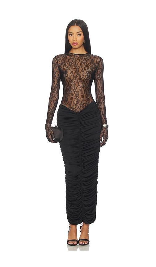 the new arrivals by ilkyaz ozel vivienne lace maxi dress in black.