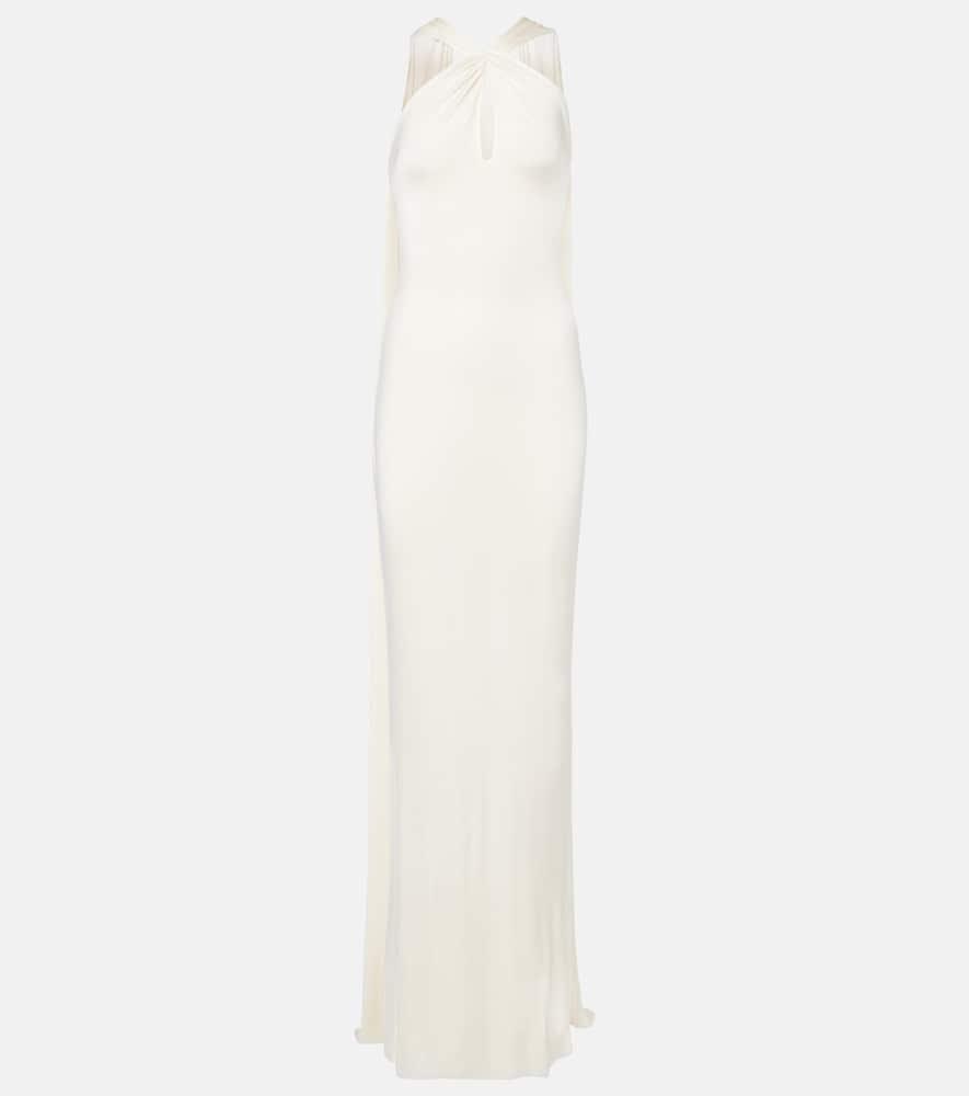 the new arrivals ilkyaz ozel maia draped cutout gown