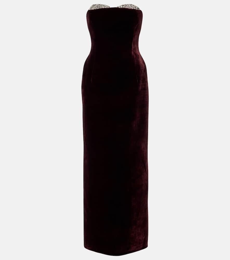 the new arrivals ilkyaz ozel noélie embellished velvet gown