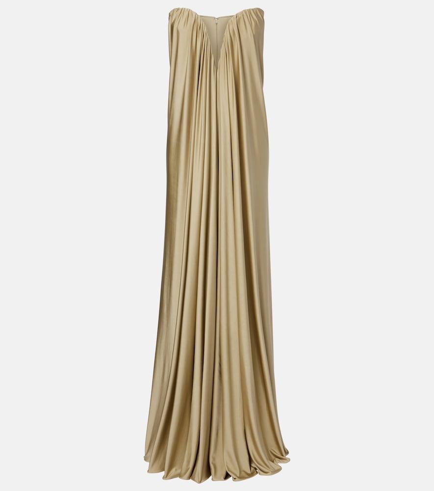 the new arrivals ilkyaz ozel olivienne pleated strapless gown