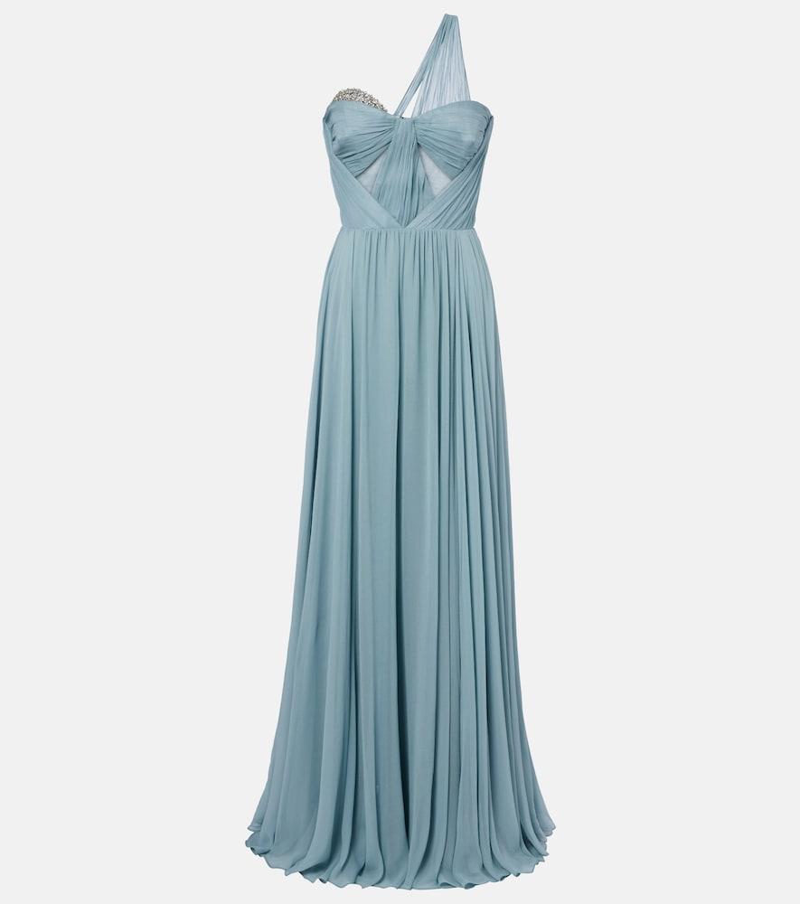 the new arrivals ilkyaz ozel sahra embellished draped silk gown