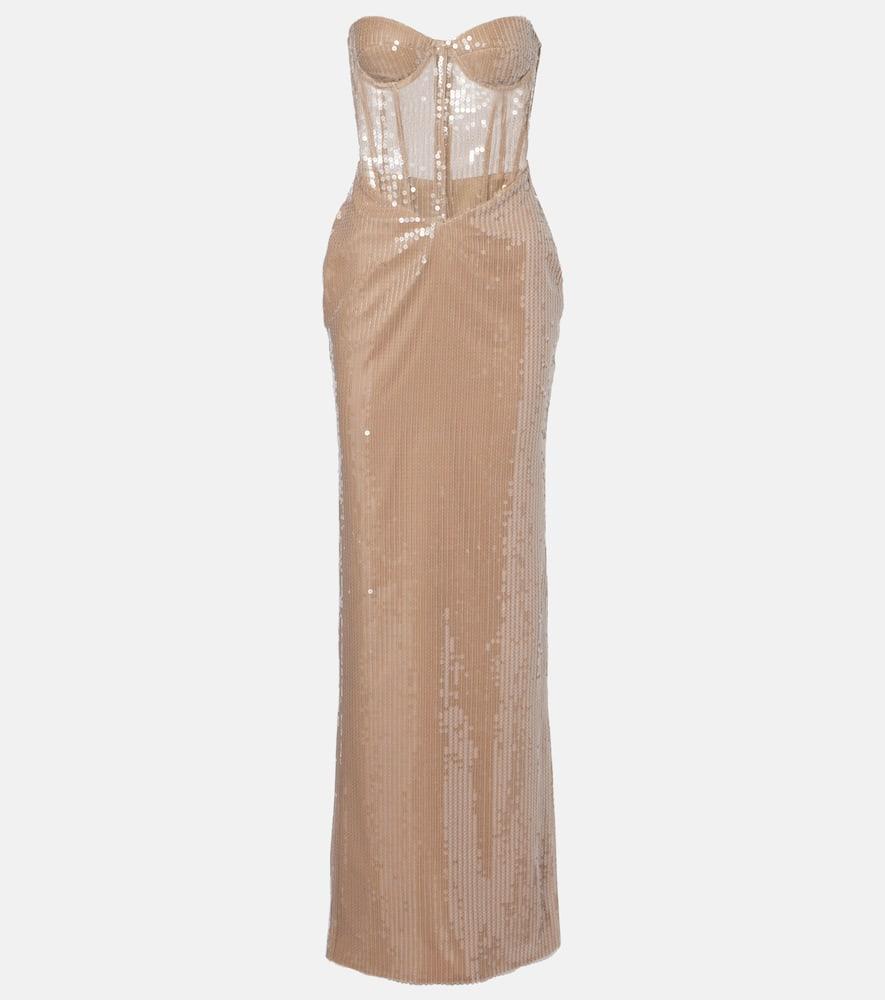 the new arrivals ilkyaz ozel tara sequined bustier dress