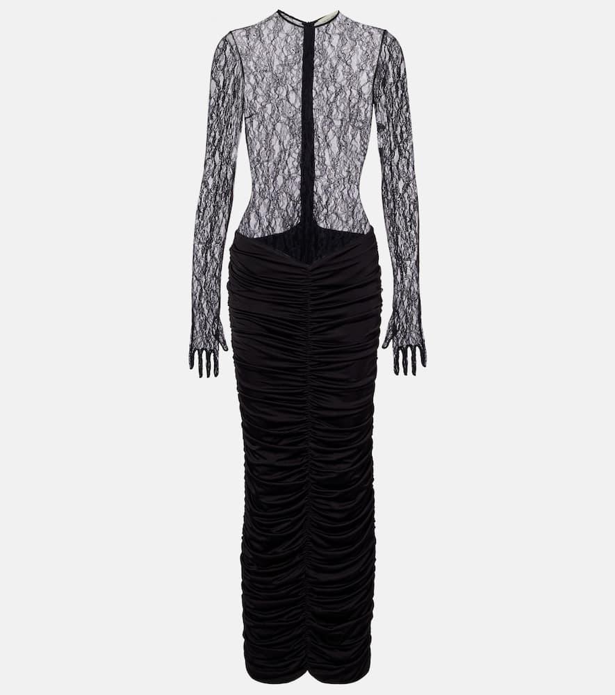 the new arrivals ilkyaz ozel vivienne ruched lace maxi dress