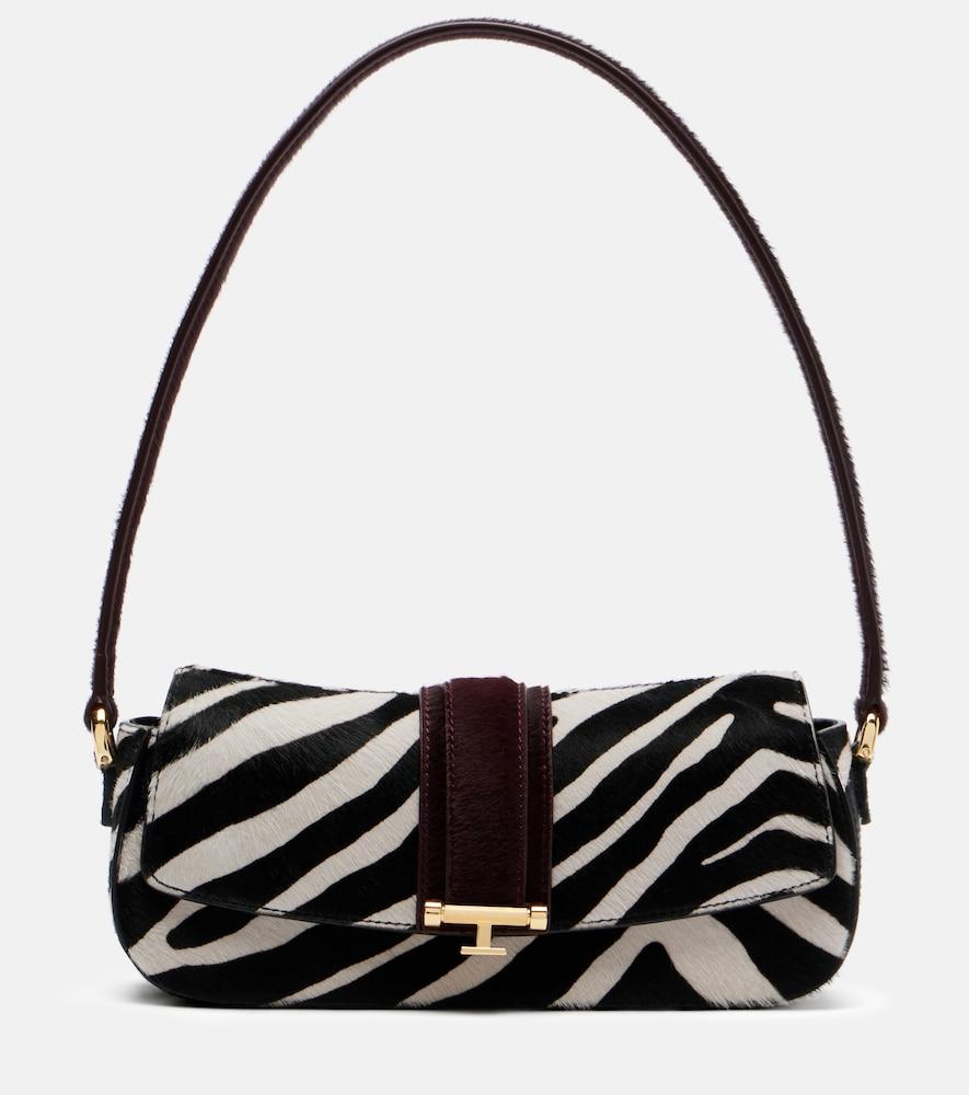 the new arrivals ilkyaz ozel zébrée.07 calf hair shoulder bag