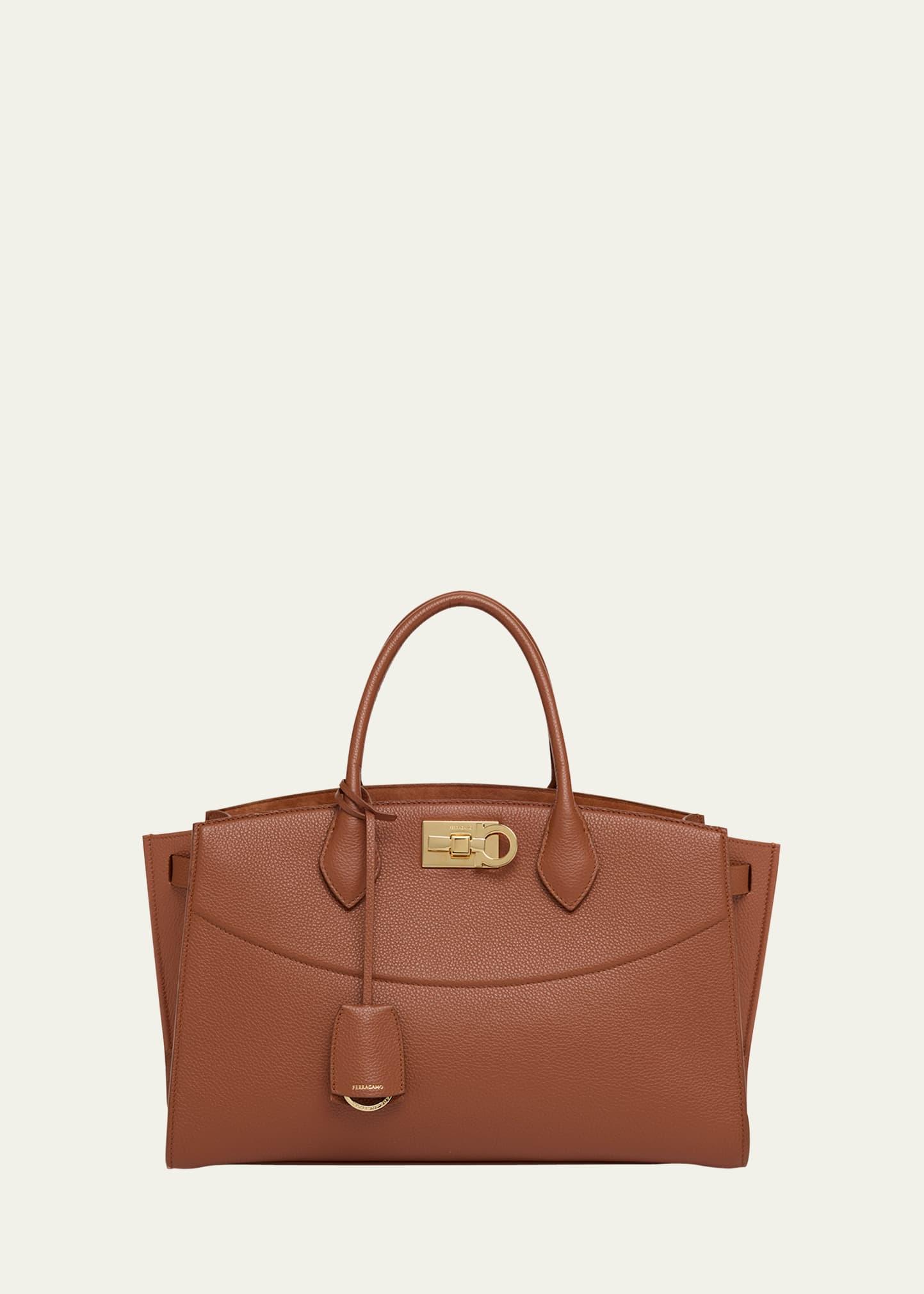 the new studio soft leather top-handle bag