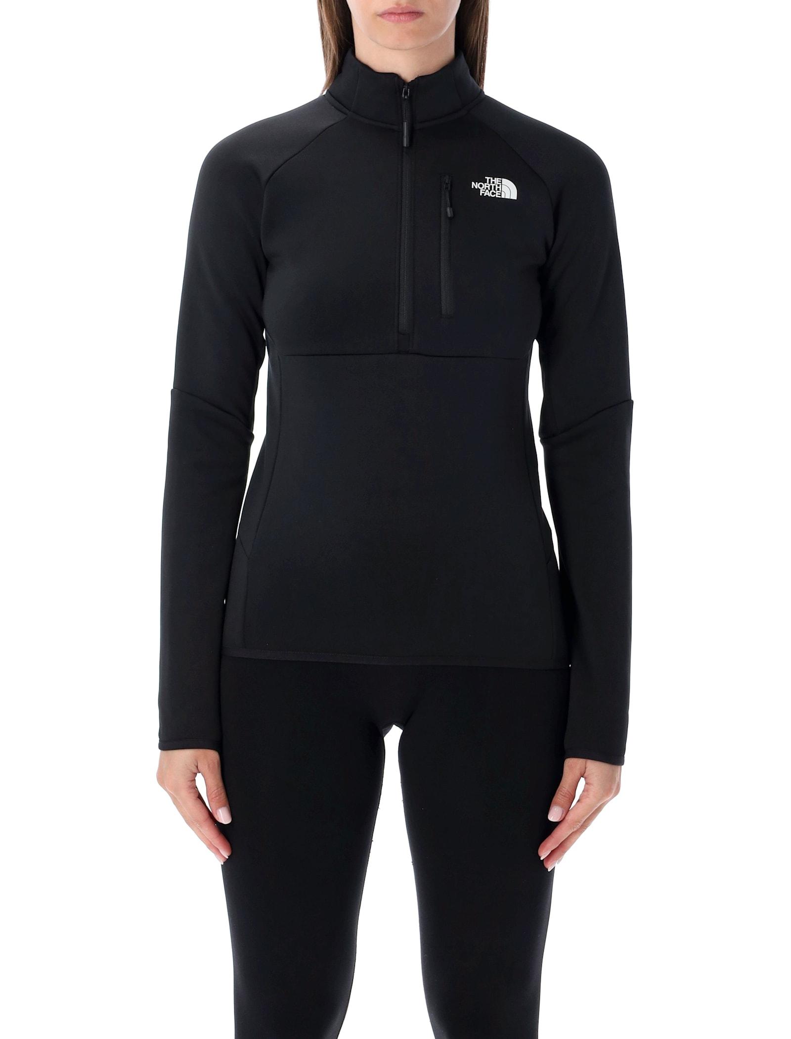 the north face black polartec meteora technical fleece 1/4 zip