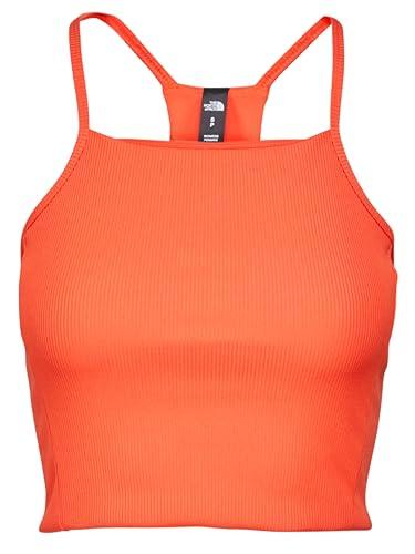 the north face guide forward rib tanklette women's top (us, alpha, medium, regular, regular, retro orange)