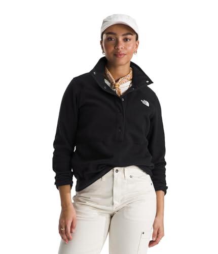 the north face women's glacier fleece 1/2 snap, tnf black, x-large