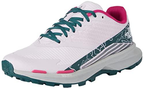 the north face women's low-top walking shoe, ponderosa green valley topo print lavender fog, 7