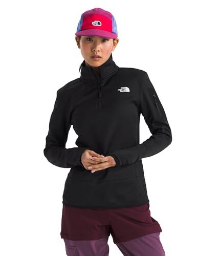 the north face women's mistyescape 1/4 zip fleece, tnf black/tnf black, large